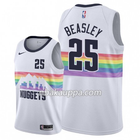 Denver Nuggets Malik Beasley 25 2018-19 Nike City Edition Valkoinen Pelipaidat Swingman - Miesten